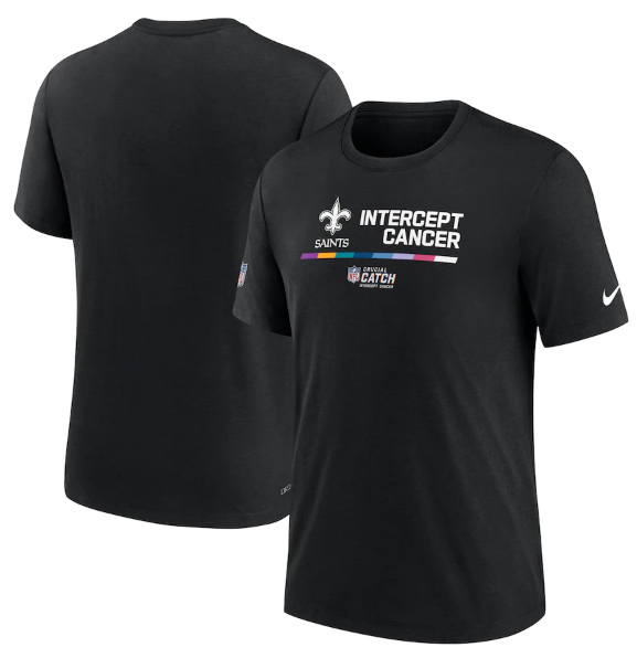 Men's New Orleans Saints 2022 Black Crucial Catch Performance T-Shirt Men's New Orleans Saints 2022 Black Crucial Catch Performance T-Shirt